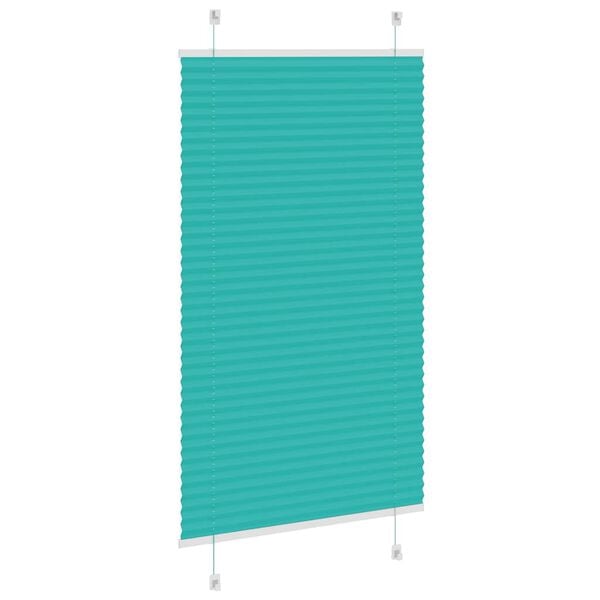 vidaXL Jaluzea plisată verde petrol 75x100cm Lățime țesătură 74,4 cm
