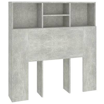 vidaXL Tăblie de pat cu dulap, gri beton, 100x19x103,5 cm
