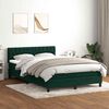 vidaXL Pat box spring cu saltea, Verde &icirc;nchis, 140x210 cm, catifea