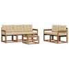 vidaXL Set de canapele de exterior cu pernă 6 pcs Natural și Bej