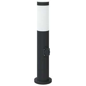 vidaXL St&acirc;lp luminos cu priză 50 cm oțel inoxidabil IP44