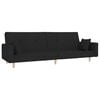 vidaXL Canapea extensibilă cu 2 locuri, 2 perne, negru, textil