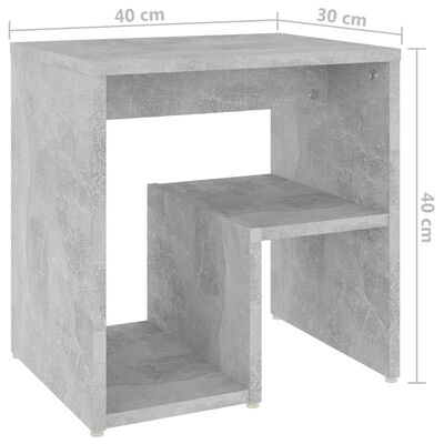 vidaXL Noptiere, 2 buc., gri beton, 40x30x40 cm, PAL