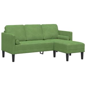 vidaXL Set de canapea cu pernă Verde deschis Poliester