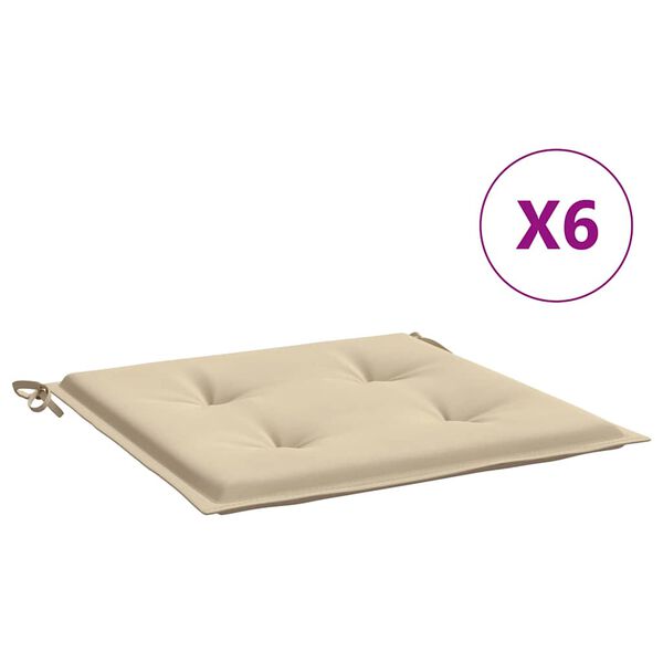 vidaXL Perne scaune de grădină 6 buc bej 50x50x4 cm țesătură Oxford