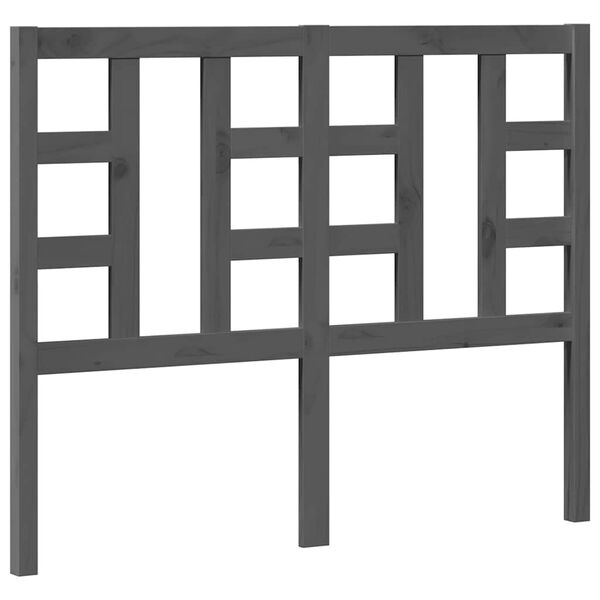 vidaXL Tăblie de pat, gri, 126x4x100 cm, lemn masiv de pin