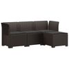 vidaXL Sofa de Grădină 4-Locuri cu Perne Aspect Ratan PP Maro