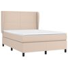 vidaXL Pat box spring cu saltea, cappuccino, 140x190cm piele ecologică