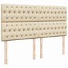 vidaXL Cadru de pat otoman cu saltea crem 160x200cm stofa