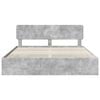 vidaXL Cadru de pat cu headboard Gri Beton 200 x 200 cm Lemn prelucrat