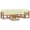 vidaXL Set de canapele de exterior 6 buc. Natural și Crem