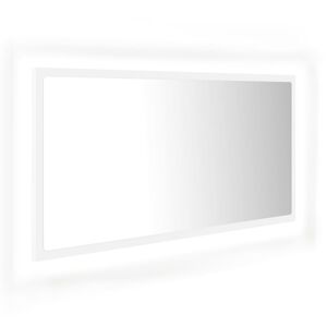vidaXL Oglindă de baie cu LED, alb, 90x8,5x37 cm, acril