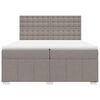 vidaXL Pat box spring cu saltea, gri taupe, 200x200 cm, textil