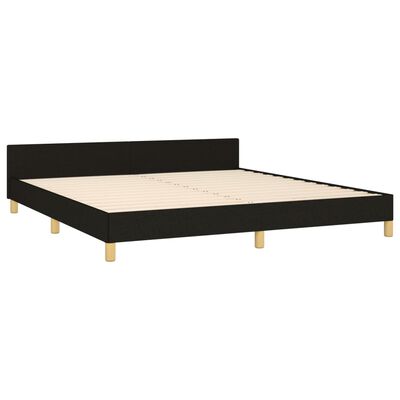 vidaXL Cadru de pat cu tăblie, negru, 160x200 cm, textil