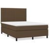 vidaXL Pat box spring cu saltea, maro &icirc;nchis, 140x200 cm, textil
