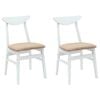 vidaXL Scaune de dining 2 buc. Lemn Solid de Cauciuc Alb