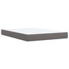 vidaXL Pat box spring cu saltea, gri, 140x190 cm, piele ecologică