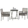 vidaXL Set Bistro de Grădină 3 pcs Gri poliratan