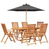 vidaXL Set de dining pentru exterior cu parasolar 8 buc.