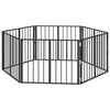 vidaXL Poartă pentru c&acirc;ini 6 buc. Negru 80 x 60 cm Oțel Galvanizat