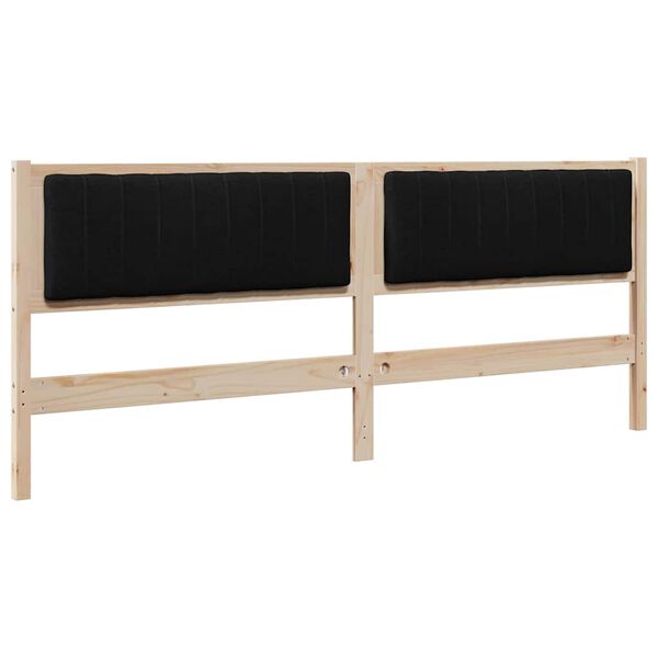 vidaXL Tăblie tapițată cu headboard Maro 200 cm Lemn de pin masiv