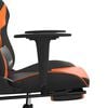vidaXL Scaun gaming masaj/suport picioare, negru/portocaliu, piele eco