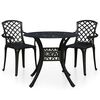 vidaXL Set mobilier bistro, 3 piese, negru, aluminiu turnat