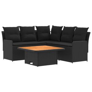 vidaXL Seturi de mobilier cu pernă 4 pcs Negru Ratan PE