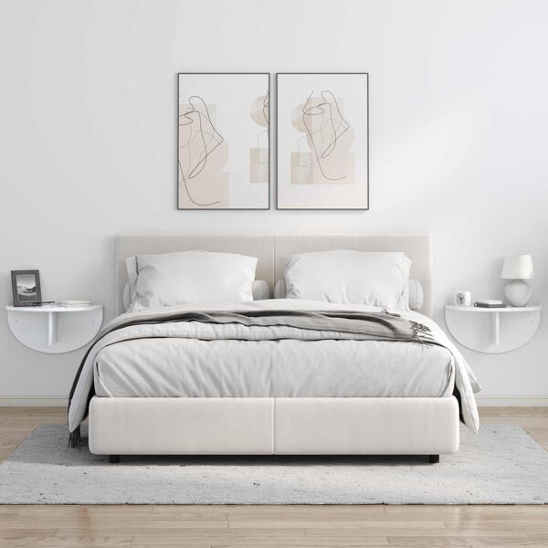 vidaXL Raft de perete Alb lucios 48 x 24 x 24 cm Lemn compozit