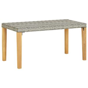 vidaXL Bancă de grădină, gri, 120 cm, poliratan și lemn de acacia