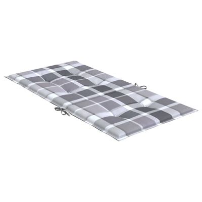 vidaXL Perne cu spătar, gri carouri, 4 buc., 100x50x3cm, textil Oxford