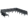 vidaXL Set de canapele pentru grădină 11 buc. Negru Oțel