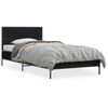 vidaXL Cadru de pat, negru, 90x190 cm, lemn prelucrat și metal