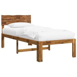 vidaXL Cadru de pat single cu tablie ROSTOCK natural 90 x 190 cm