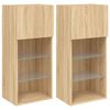 vidaXL Comode TV cu lumini LED, 2 buc., stejar sonoma, 40,5x30x90 cm
