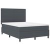 vidaXL Pat cu arcuri cu headboard Gri &icirc;nchis și alb 140 x 190 cm
