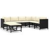 vidaXL Set mobilier de grădină cu perne, 8 piese, negru, poliratan