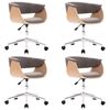 vidaXL Scaune de bucătărie pivotante, 4 buc., gri taupe, textil