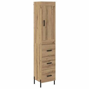 vidaXL Bufet Stejar Artizanal 34,5 x 34 x 180 cm Lemn compozit
