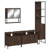 vidaXL Set mobilier de baie, 4 piese, stejar maro, lemn prelucrat
