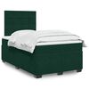 vidaXL Pat box spring cu saltea, verde &icirc;nchis, 120x190 cm, catifea
