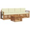vidaXL Set de canapele de exterior 5 buc. Natural și Crem