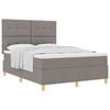 vidaXL Pat cu arcuri cu saltea Gri taupe 140 x 190 cm țesătură