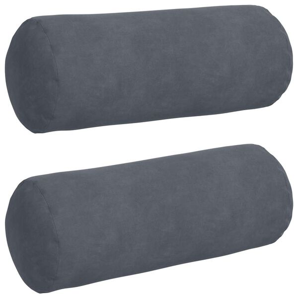 vidaXL Perne Bolster 2 pcs Gri închis Ø 15 x 40 cm