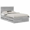 vidaXL Cadru de pat cu sertar Gri Sonoma 120 x 200 cm Lemn Ingineresc