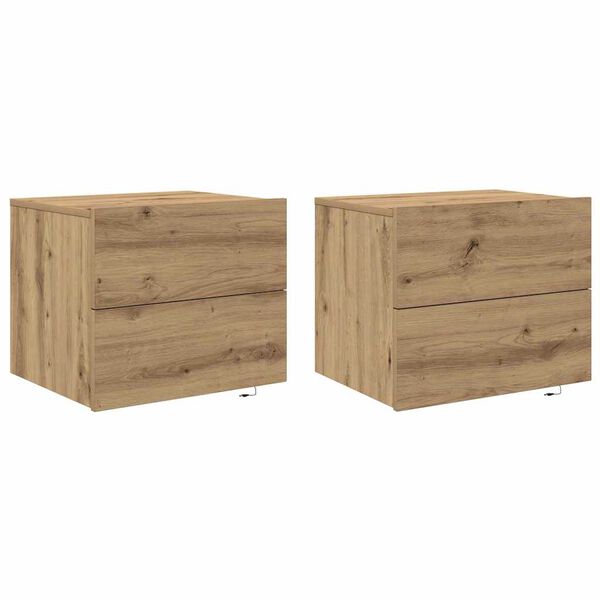 vidaXL Dulap de noapte 2 pcs Stejar Artizanal 50 x 39 x 41 cm