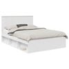 vidaXL Cadru de pat cu headboard Alb 135 x 190 cm Lemn de pin masiv