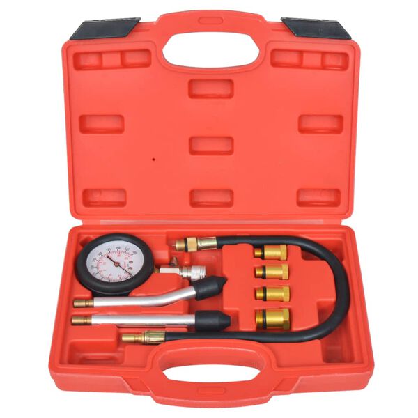 vidaXL Set tester compresie pentru motor pe benzină, 8 piese