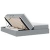 vidaXL Pat cu saltea și spațiu de depozitare Gri deschis 180 x 200 cm