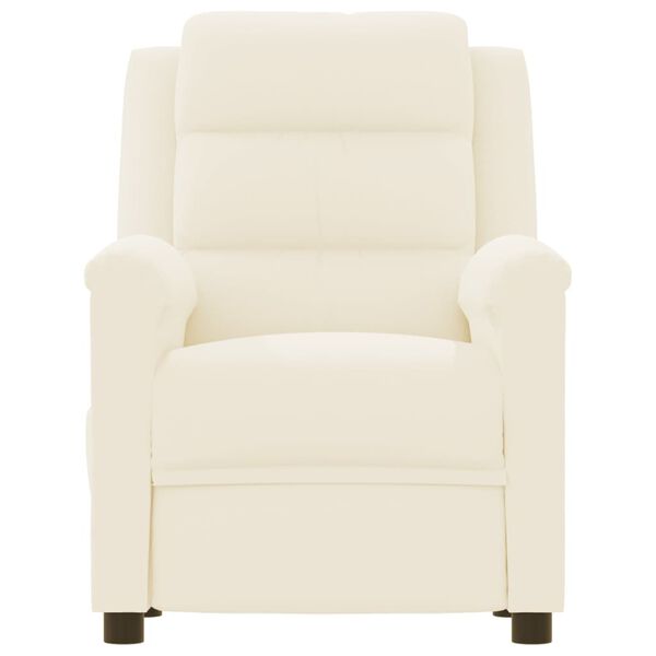 vidaXL Fotoliu de masaj, crem, piele ecologică